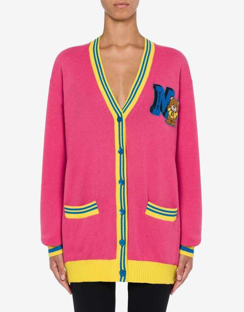 Moschino VARSITY TEDDY BEAR CARDIGAN outlook