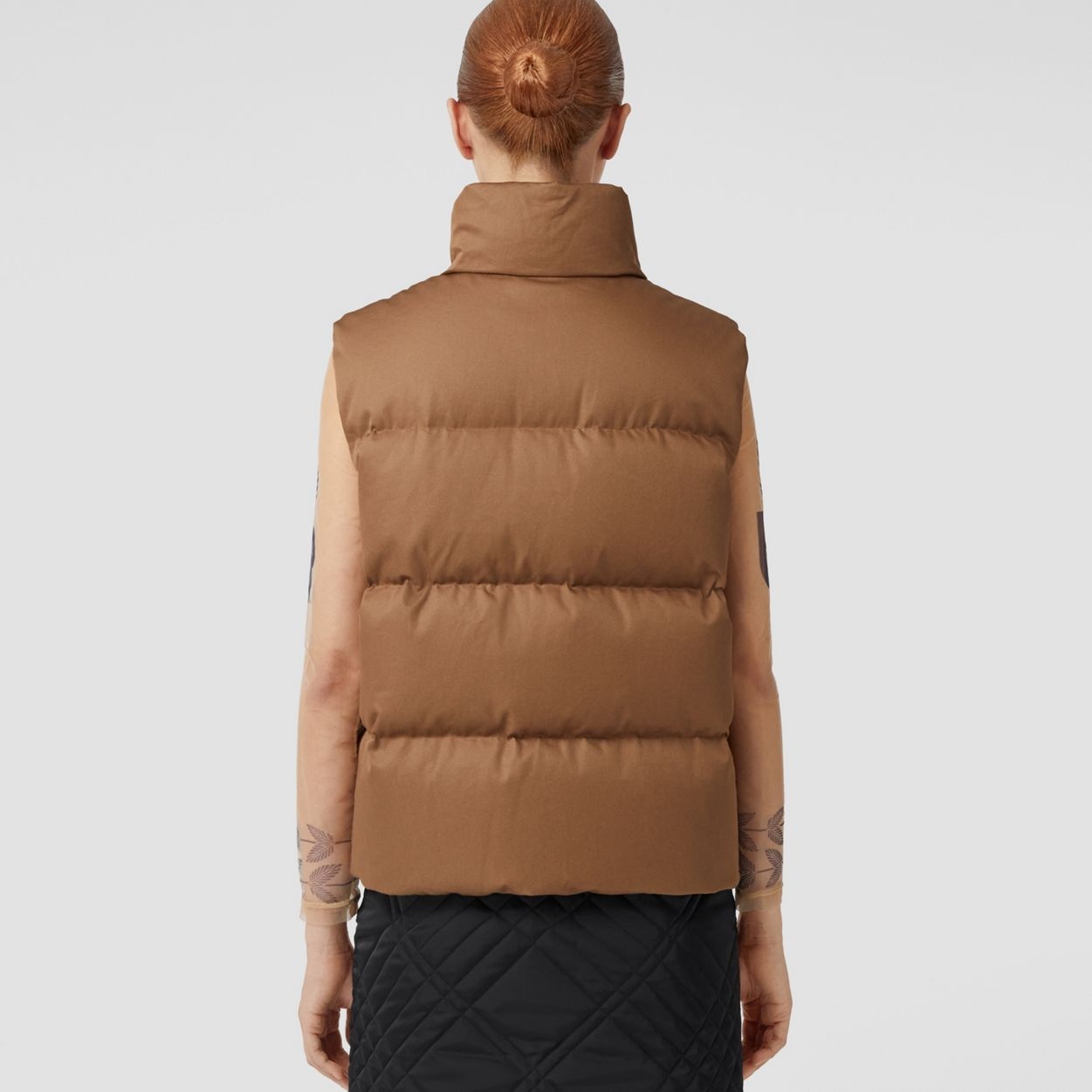 Embroidered Logo Cotton Gabardine Puffer Gilet - 4