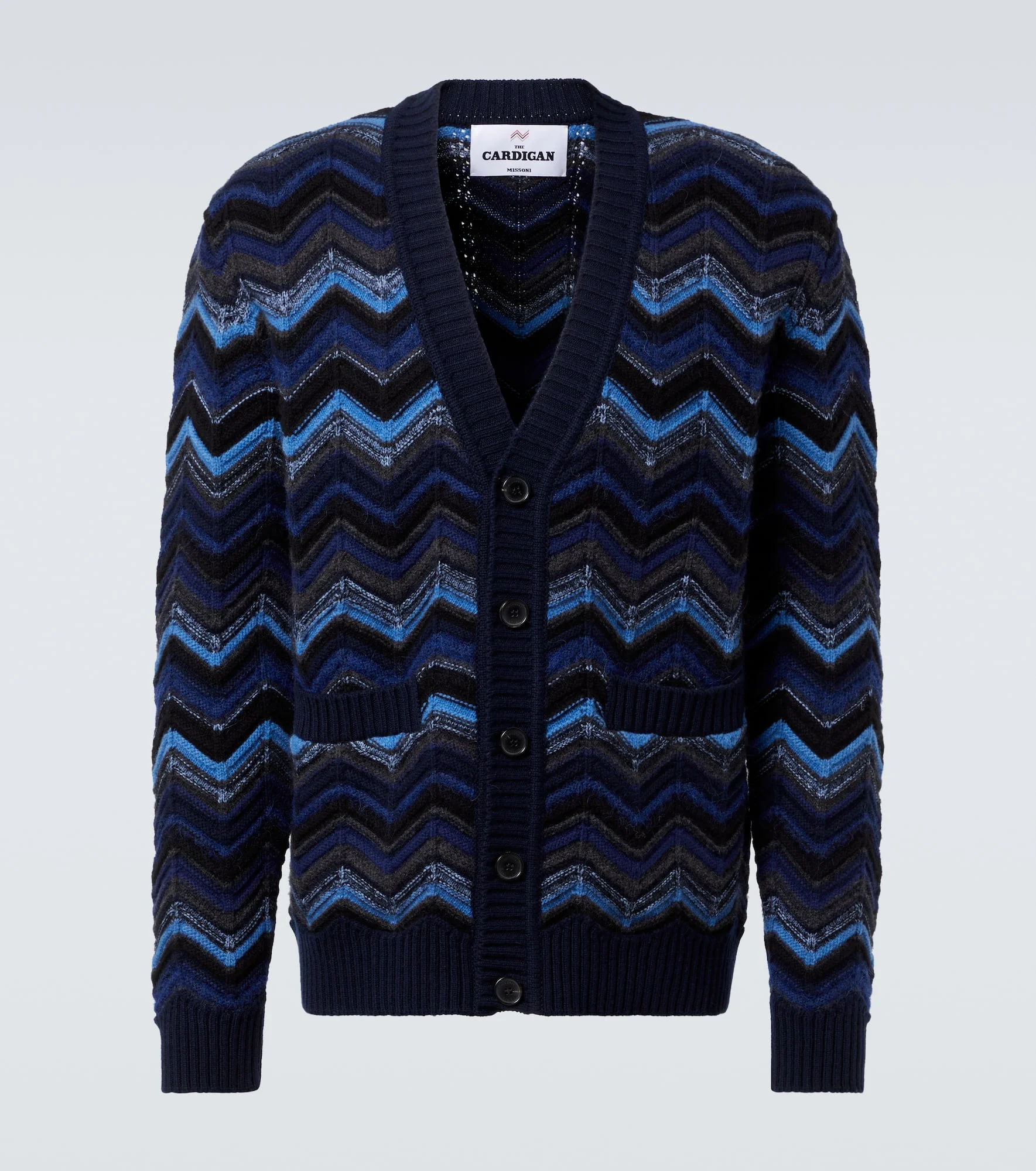 Zigzag wool-blend cardigan - 1