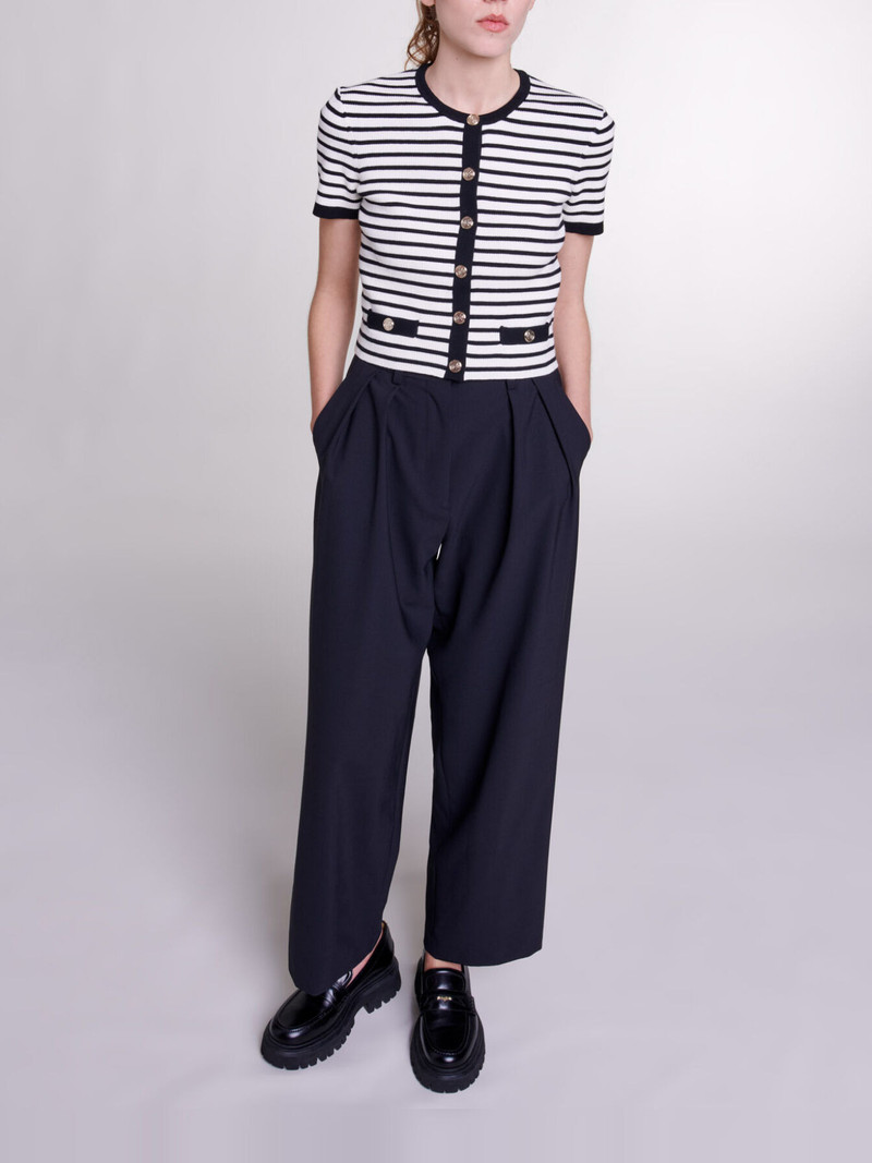 Wide-leg trousers with belt 7