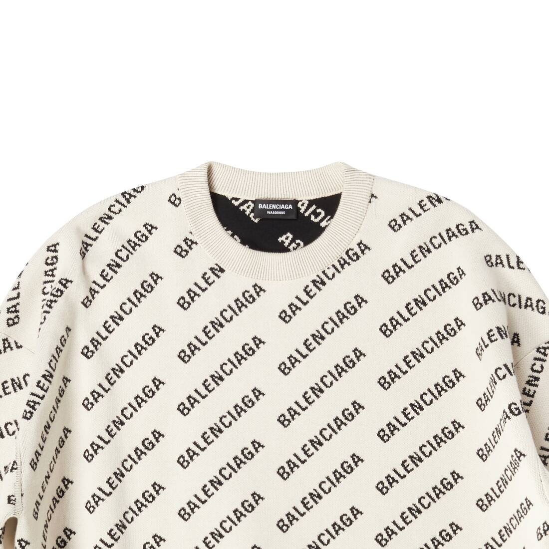 Men's Mini Allover Logo Sweater  in Off White - 8