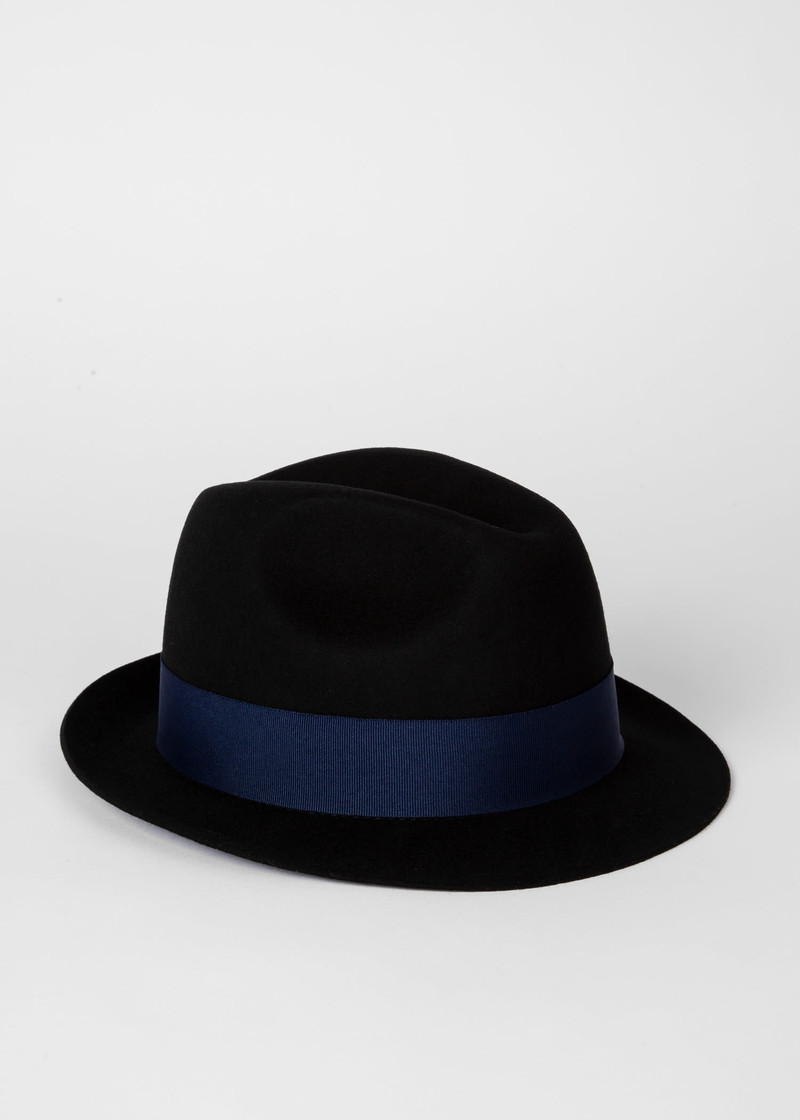Paul Smith Wool Felt Fedora Hat With 'Signature Stripe' Trim outlook
