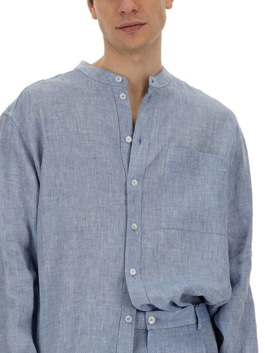 Shirt With Mandarin Collar - 4
