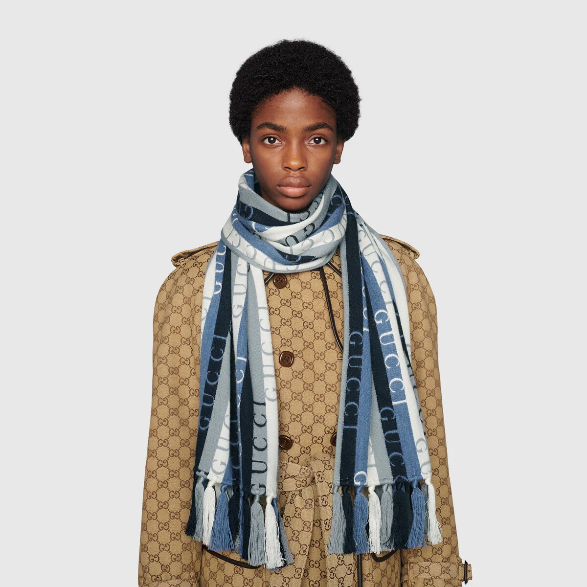 Gucci stripe wool scarf - 3