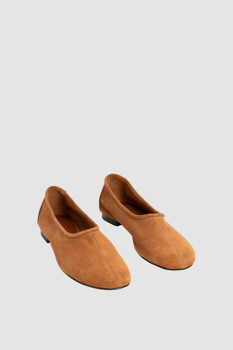 BY FAR Prudence Summer Tan Suede Leather Ballet Flat outlook