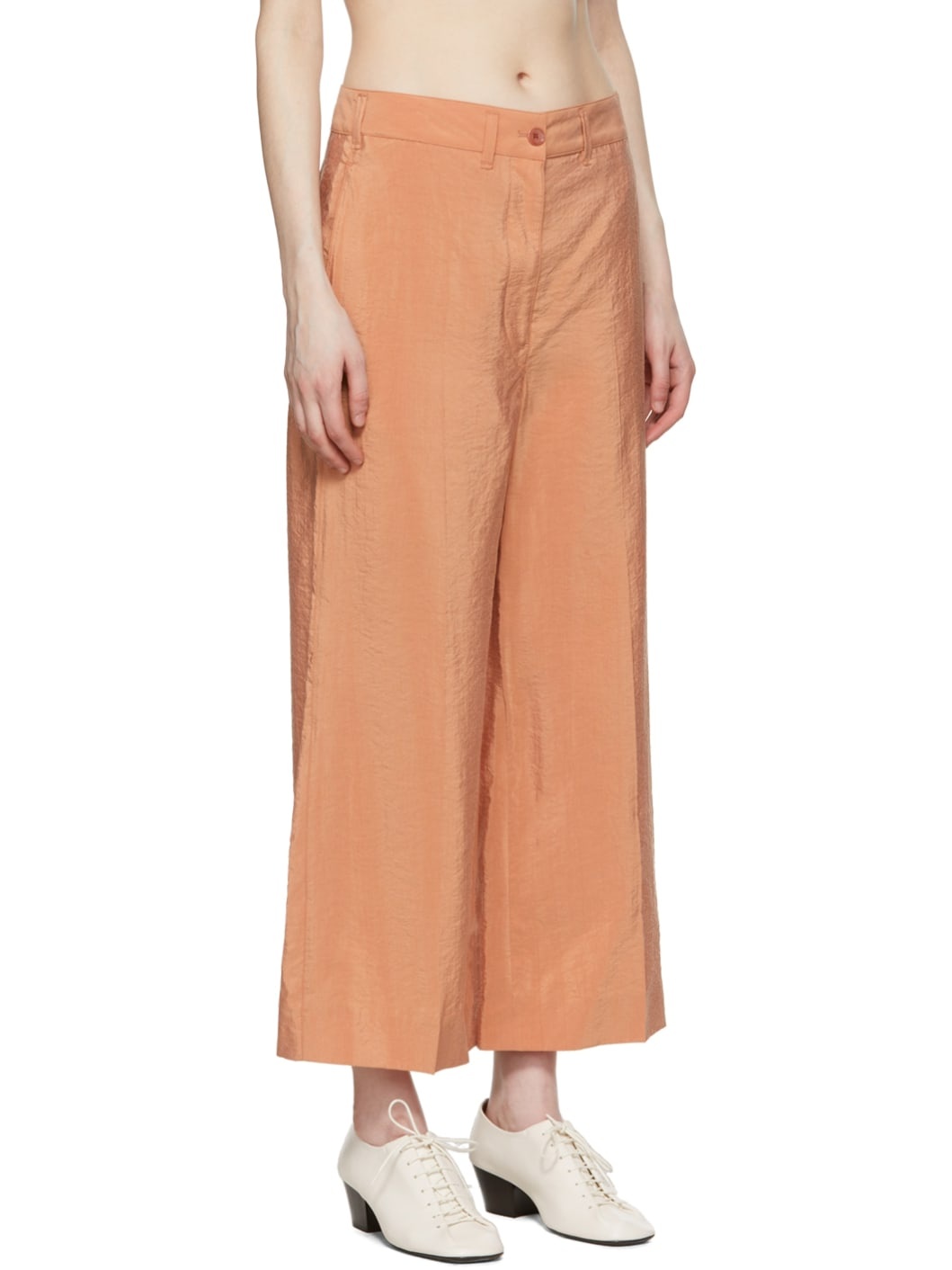 Orange Silk Trousers - 2