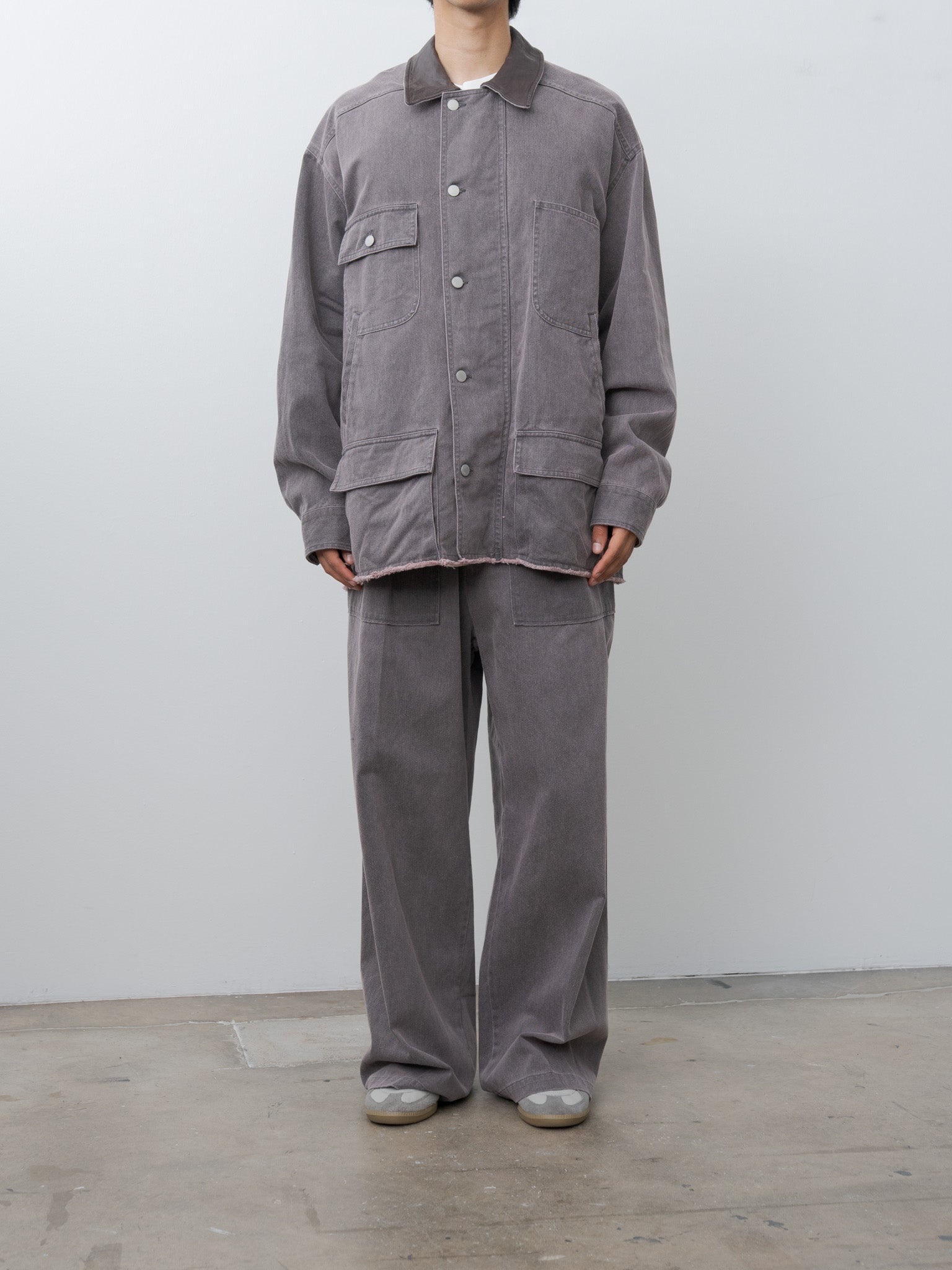 Cotton Cut-Off Coverall Jacket - Dusty Pink - 2