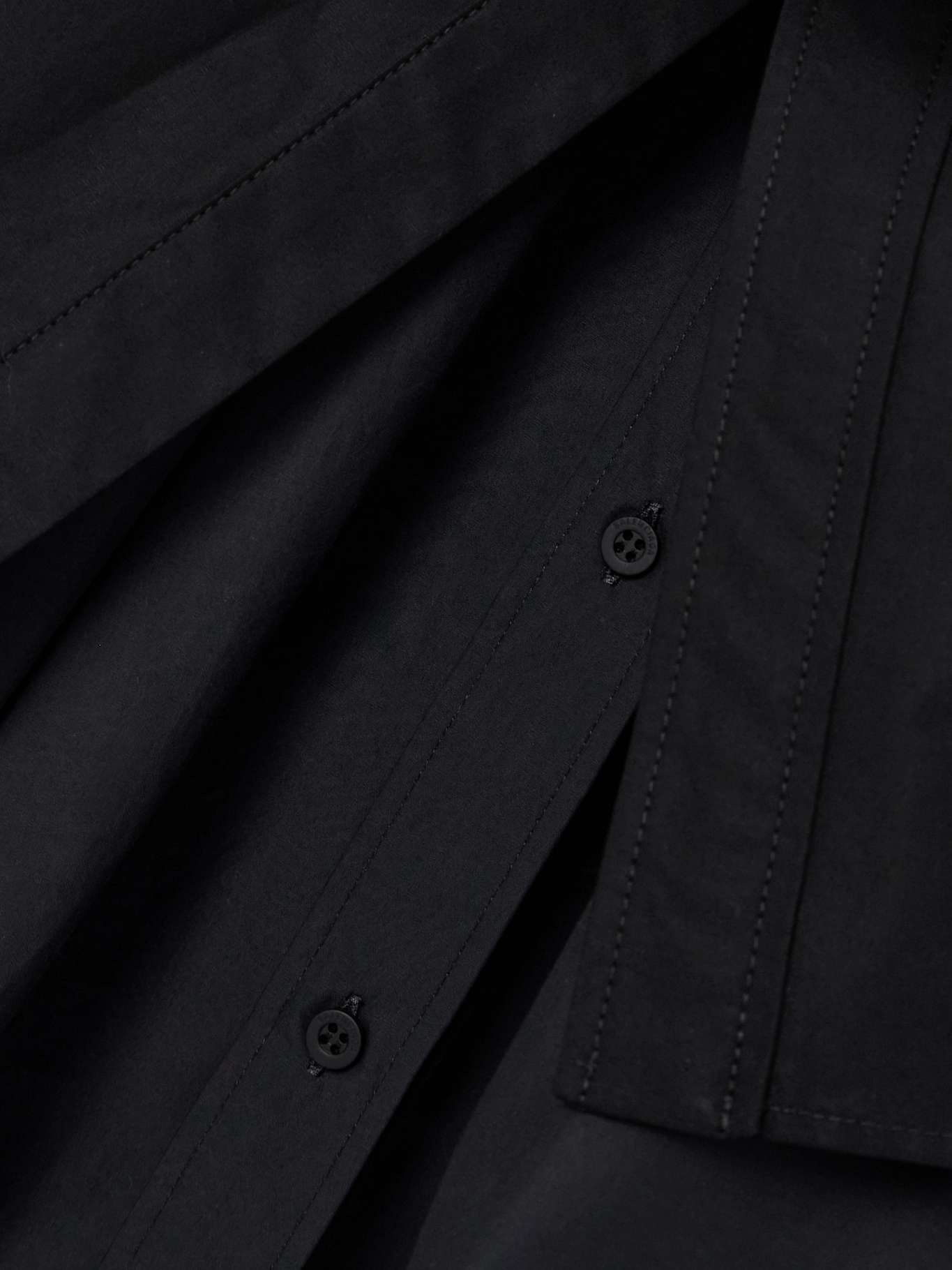Oversized belted layered cotton-poplin midi shirt dress - 4