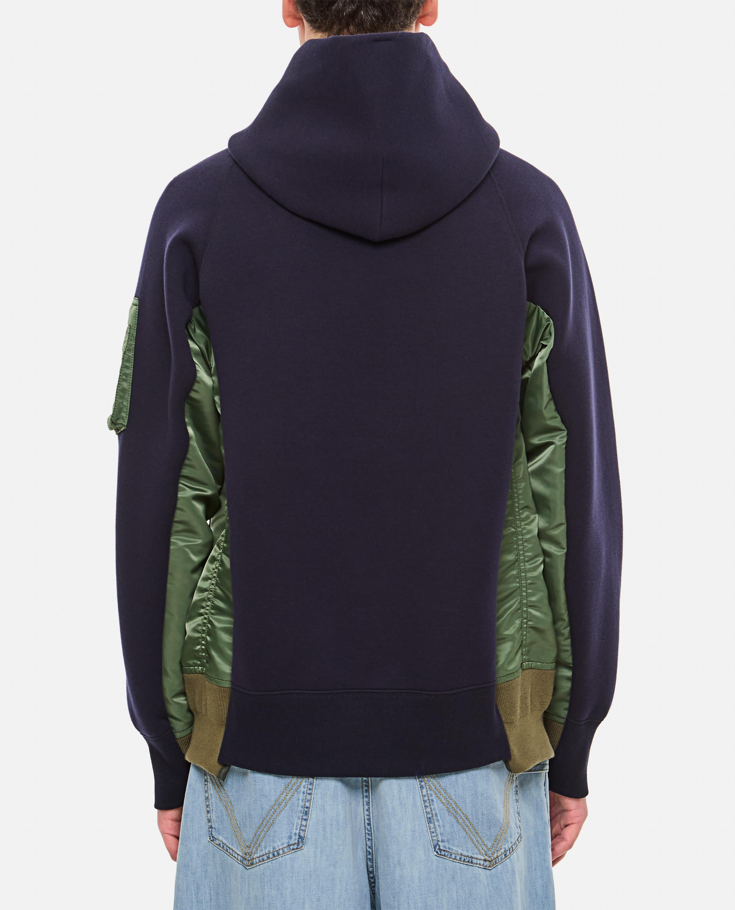 TERRY SWEATSHIRT WITH TWILL AND NYLON HOOD - 3