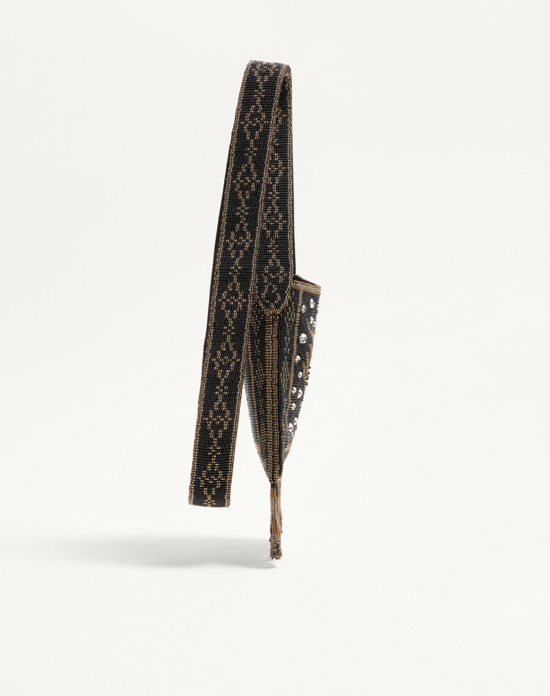 VALENTINO GARAVANI NELLCÔTE SMALL EMBROIDERED SHOULDER BAG WITH FRINGES 4