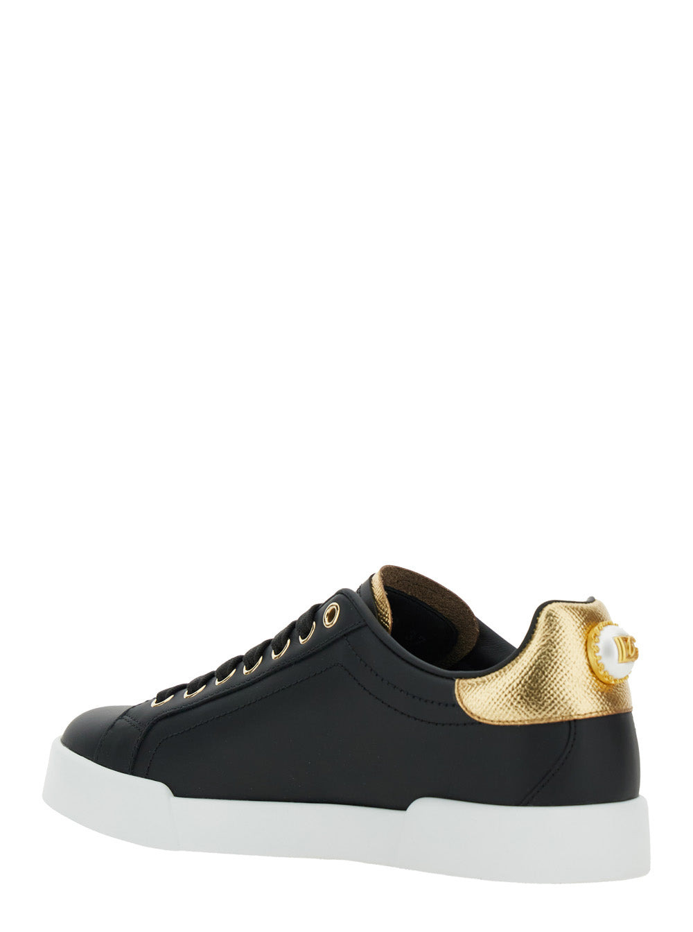 Dolce & Gabbana Women Black Low Top Sneakers With Logo Lettering On The Tongue And Logo Detail On Th - 3