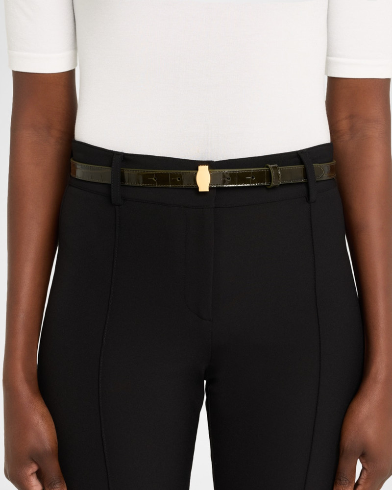 VERONICA BEARD Dash Croc-Embossed Leather Belt outlook