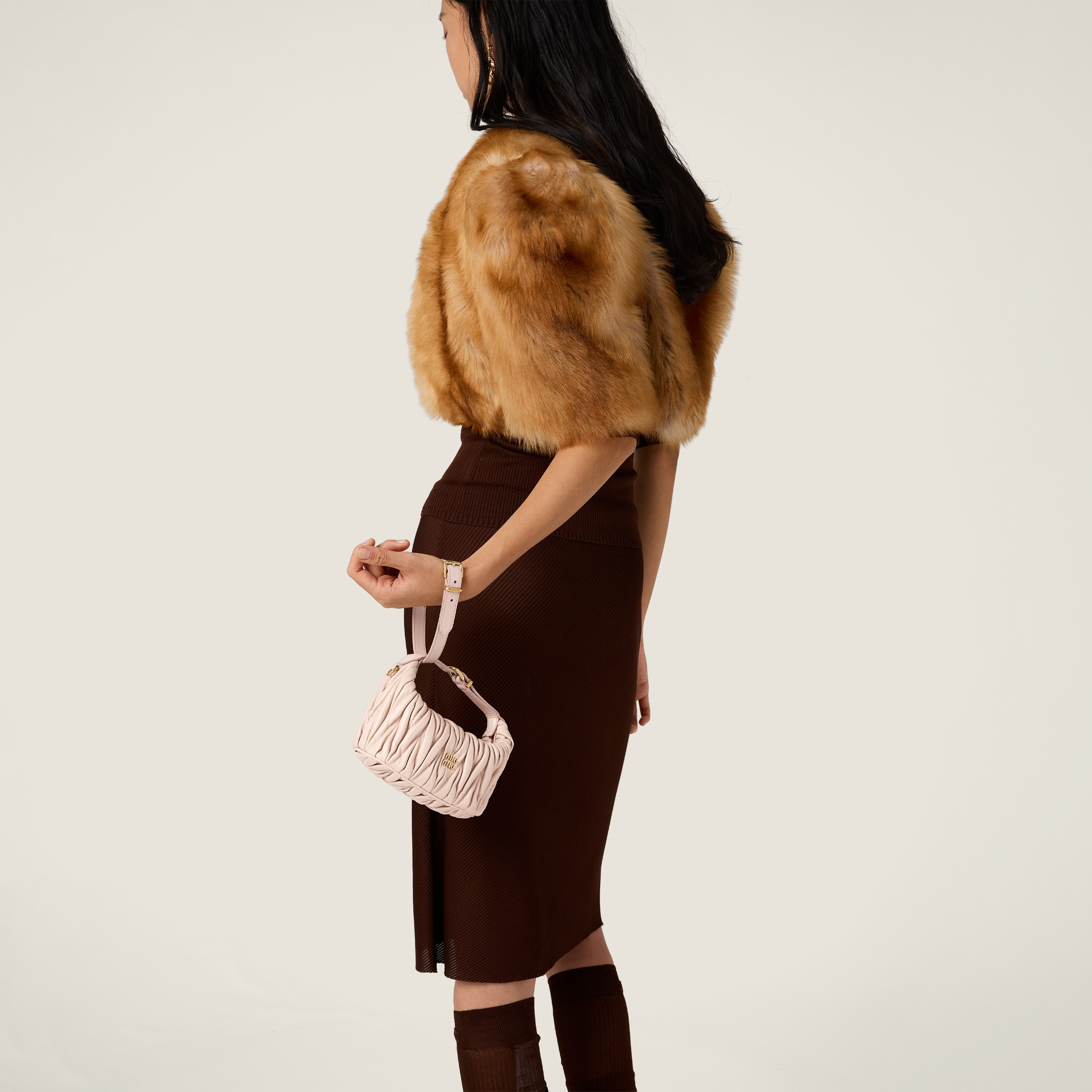 Matelassé nappa leather pouch - 5