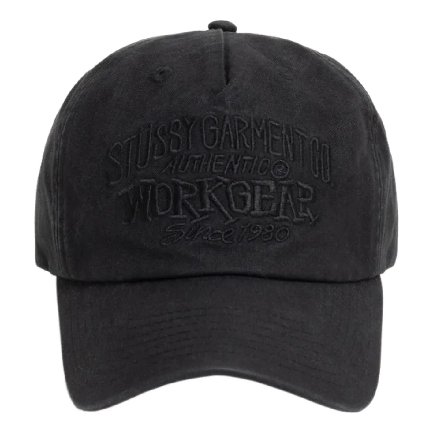 Stussy Mid-Depth Workgear Waxed Snapback Cap 'Black' 1311206-BLAC - 1