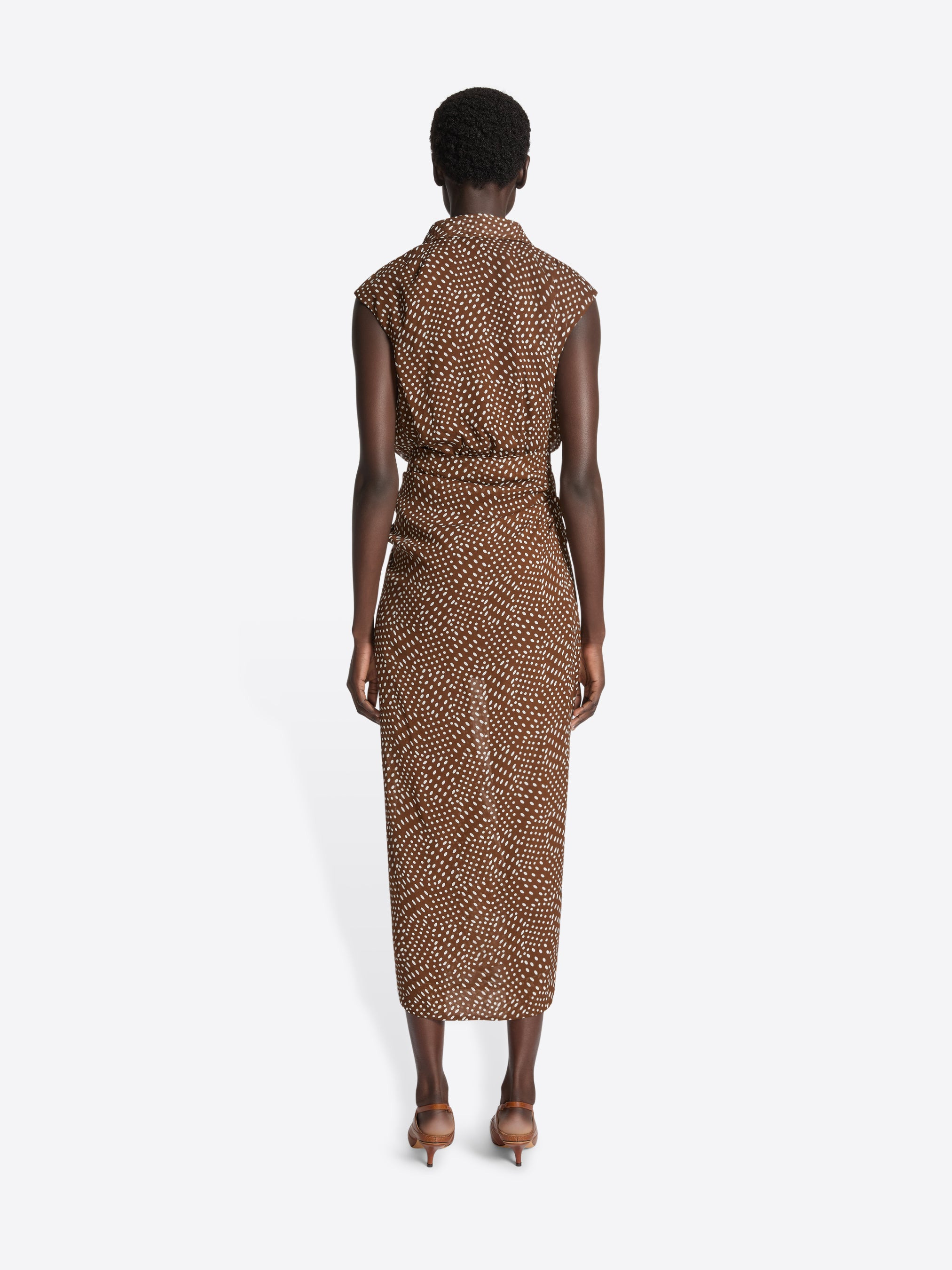 WAISTED RUFFLED DRESS - 4