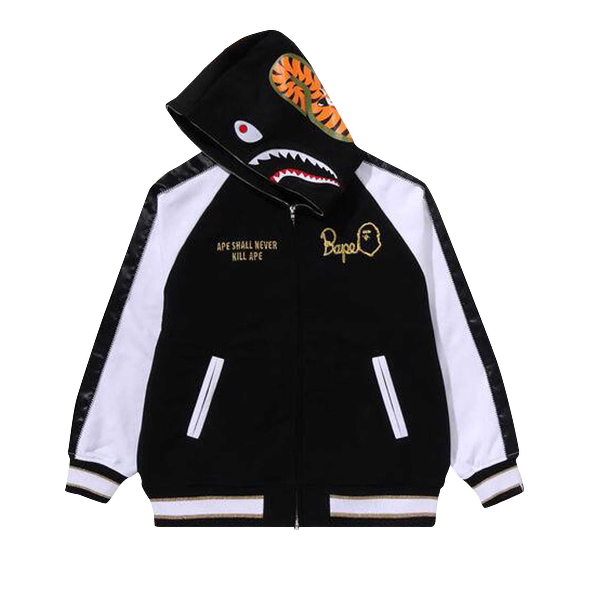 BAPE Souvenir Shark Zip Hoodie 'Black' - 2