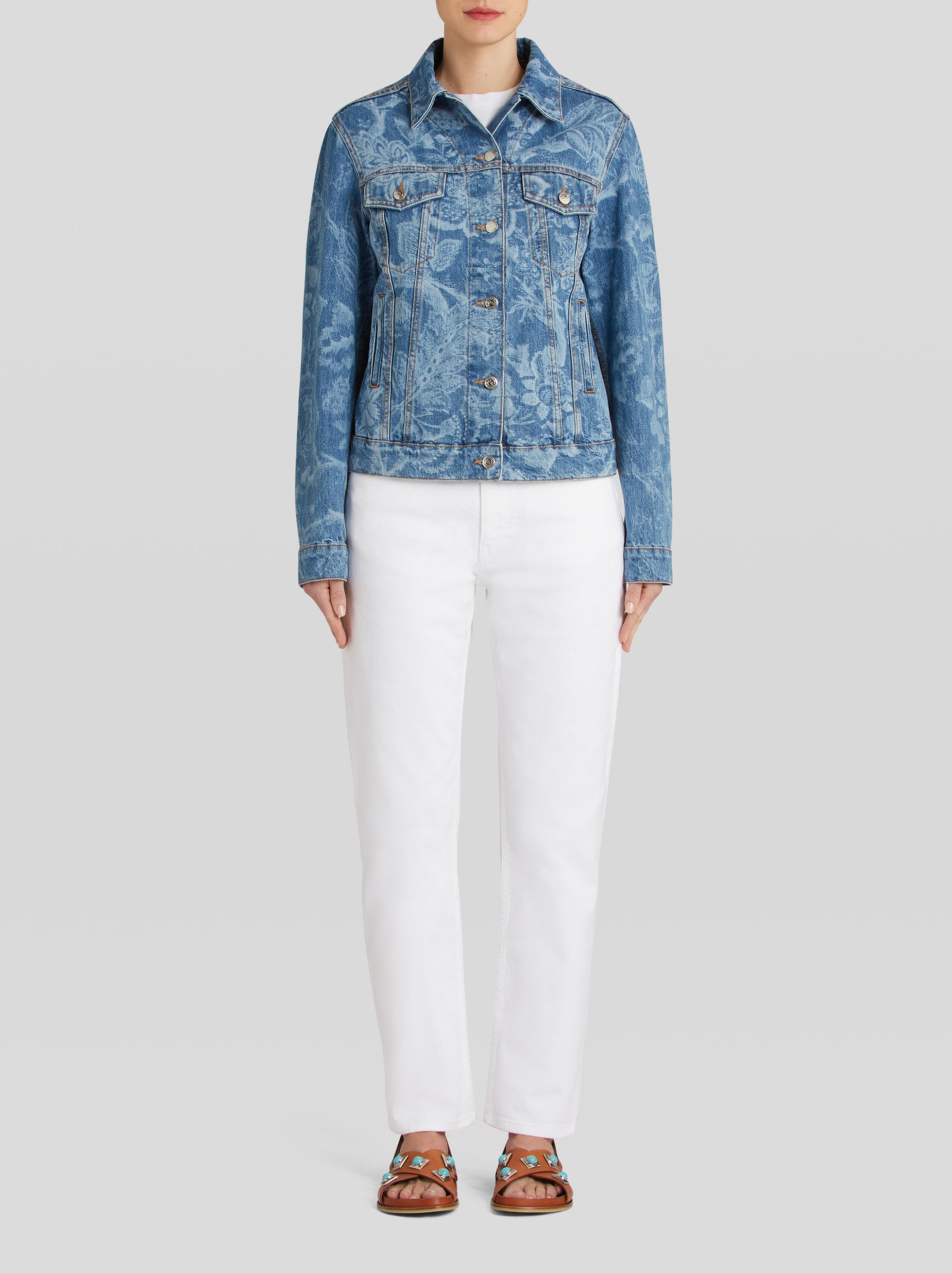 FLORAL DENIM JACKET - 3