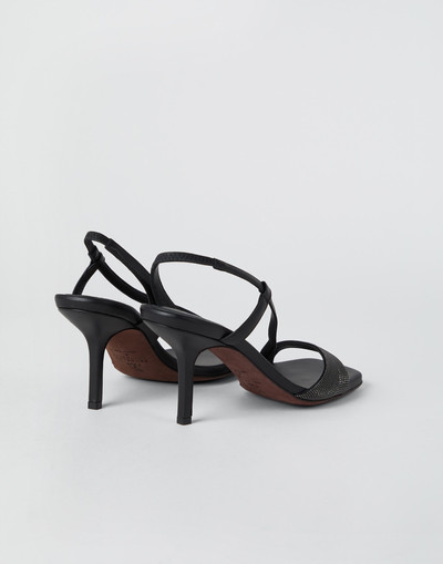 Brunello Cucinelli Nappa leather heels with precious straps outlook