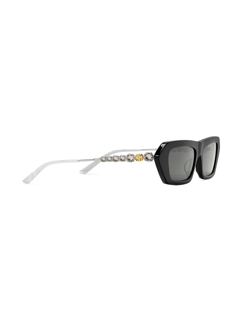 crystal embellished rectangular sunglasses - 2