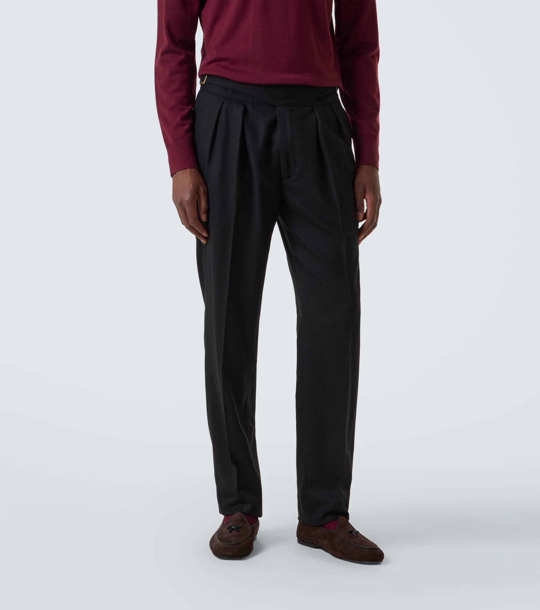 Virgin wool flannel tapered pants - 3