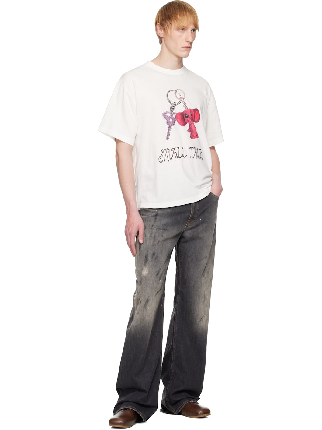 White Keychain Print S/S T-shirt - 4