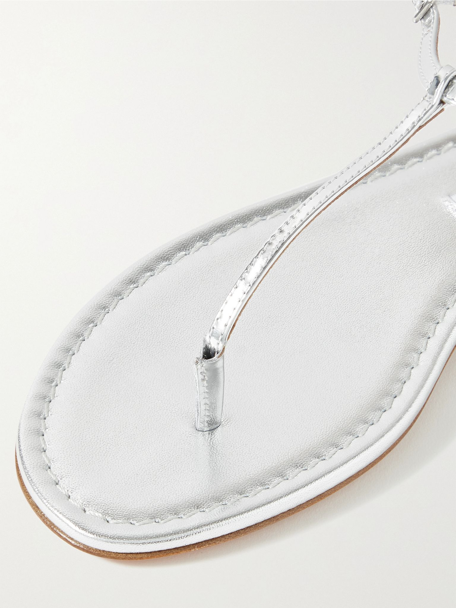 Almost Bare metallic leather sandals Silver - 4