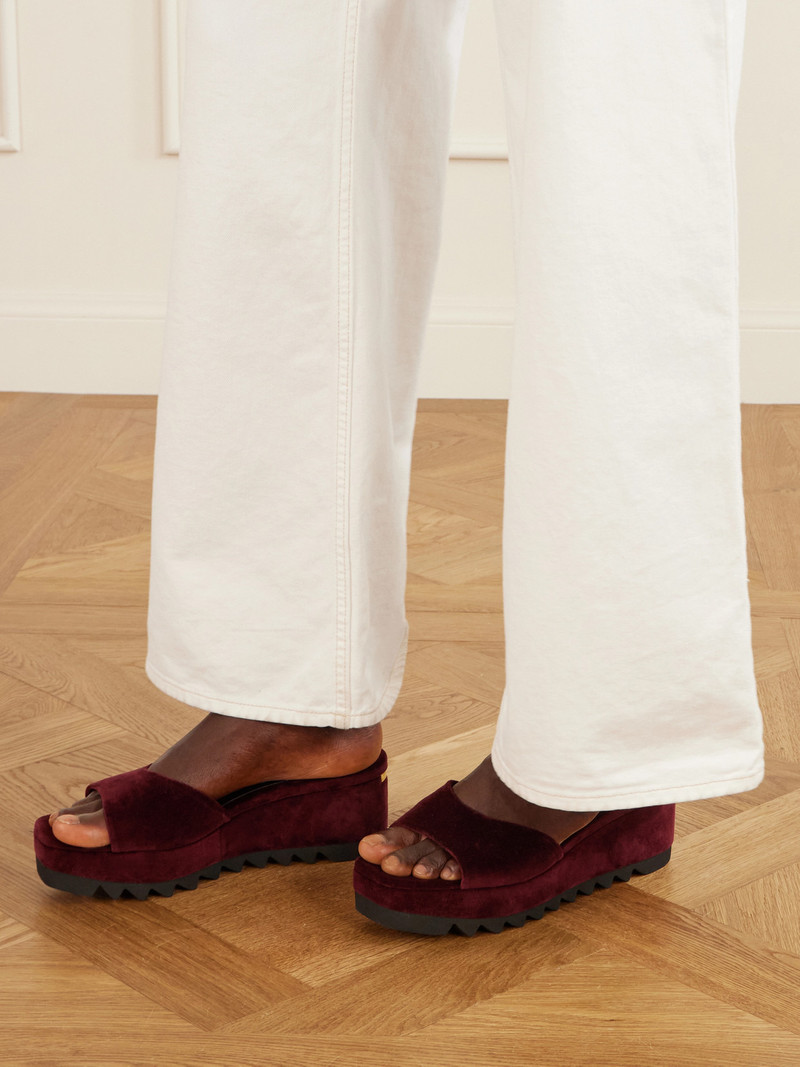 Stella McCartney Sneakelyse Velvet Wedge Sandals outlook