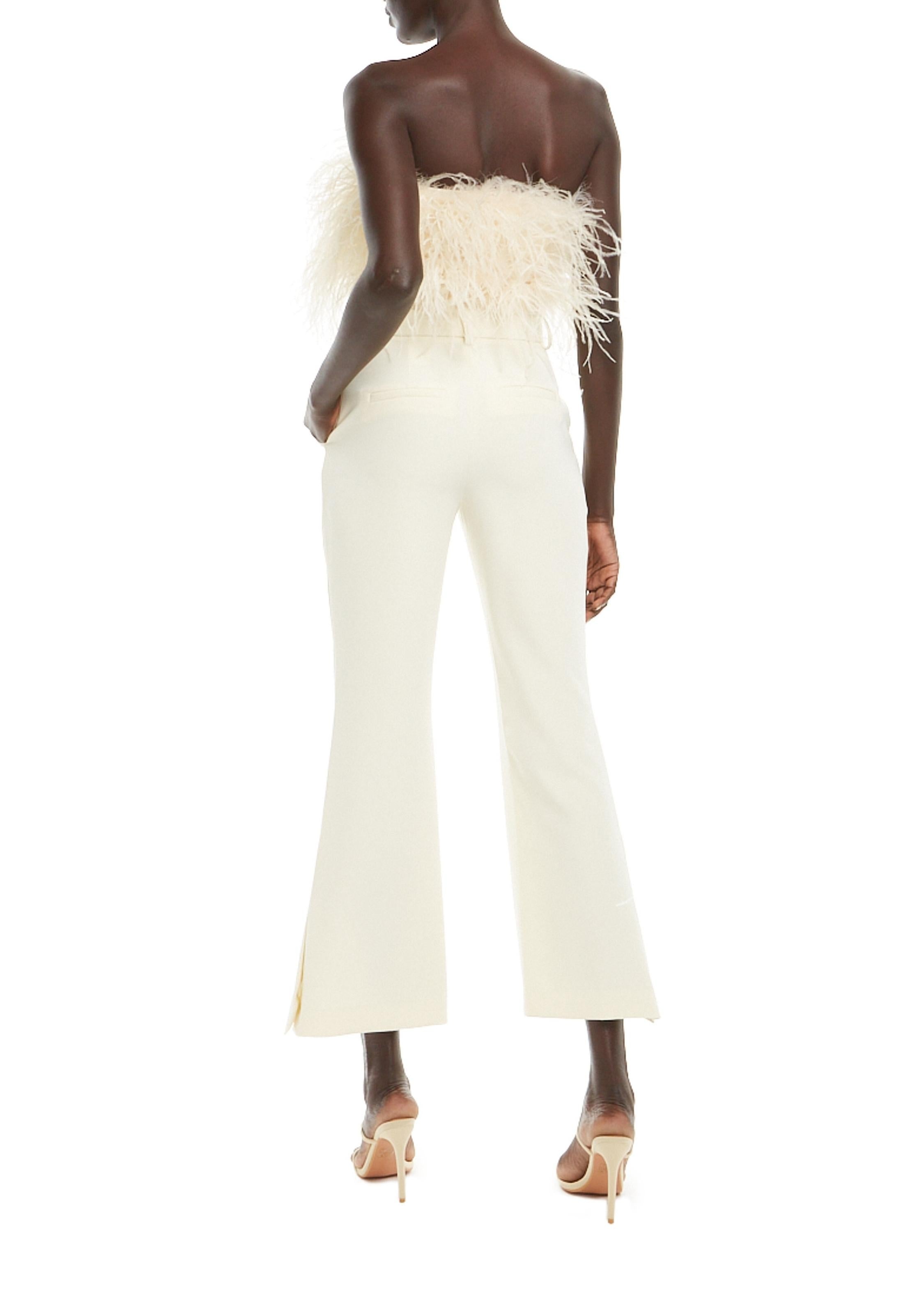 Matte Crepe High Waisted Cropped Flare Pant - 3