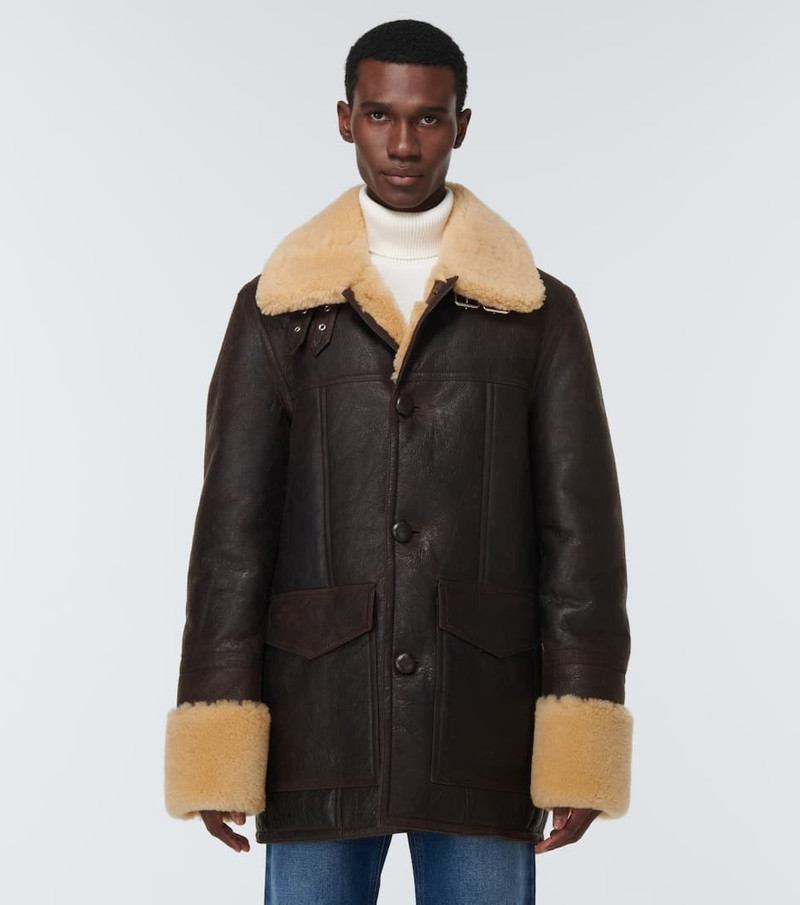 shearling-trimmed leather jacket 3