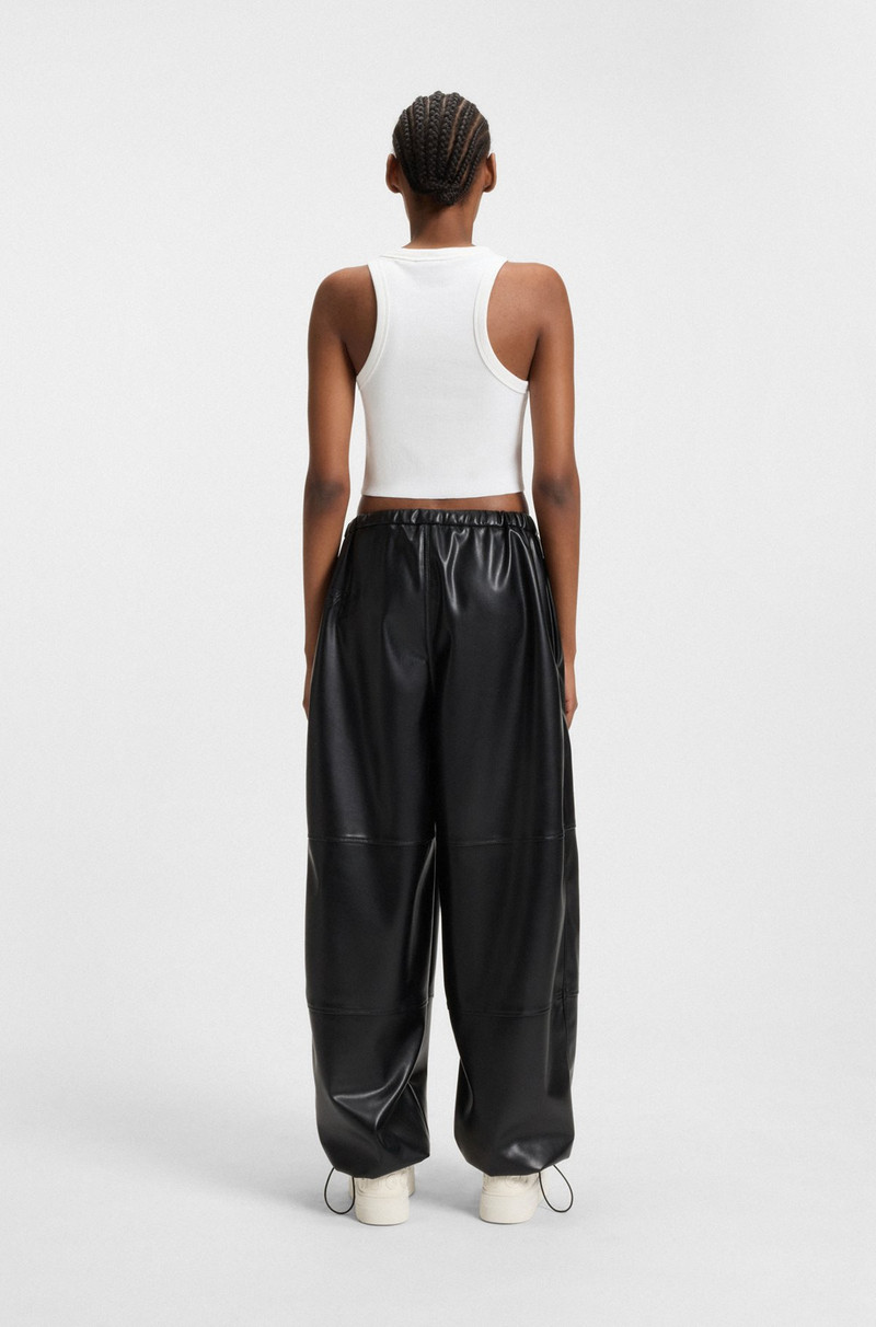 TANK TOP IN STRETCH COTTON WITH LOGO BADGE 4