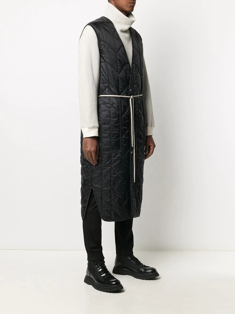 quilted longline gilet - 3