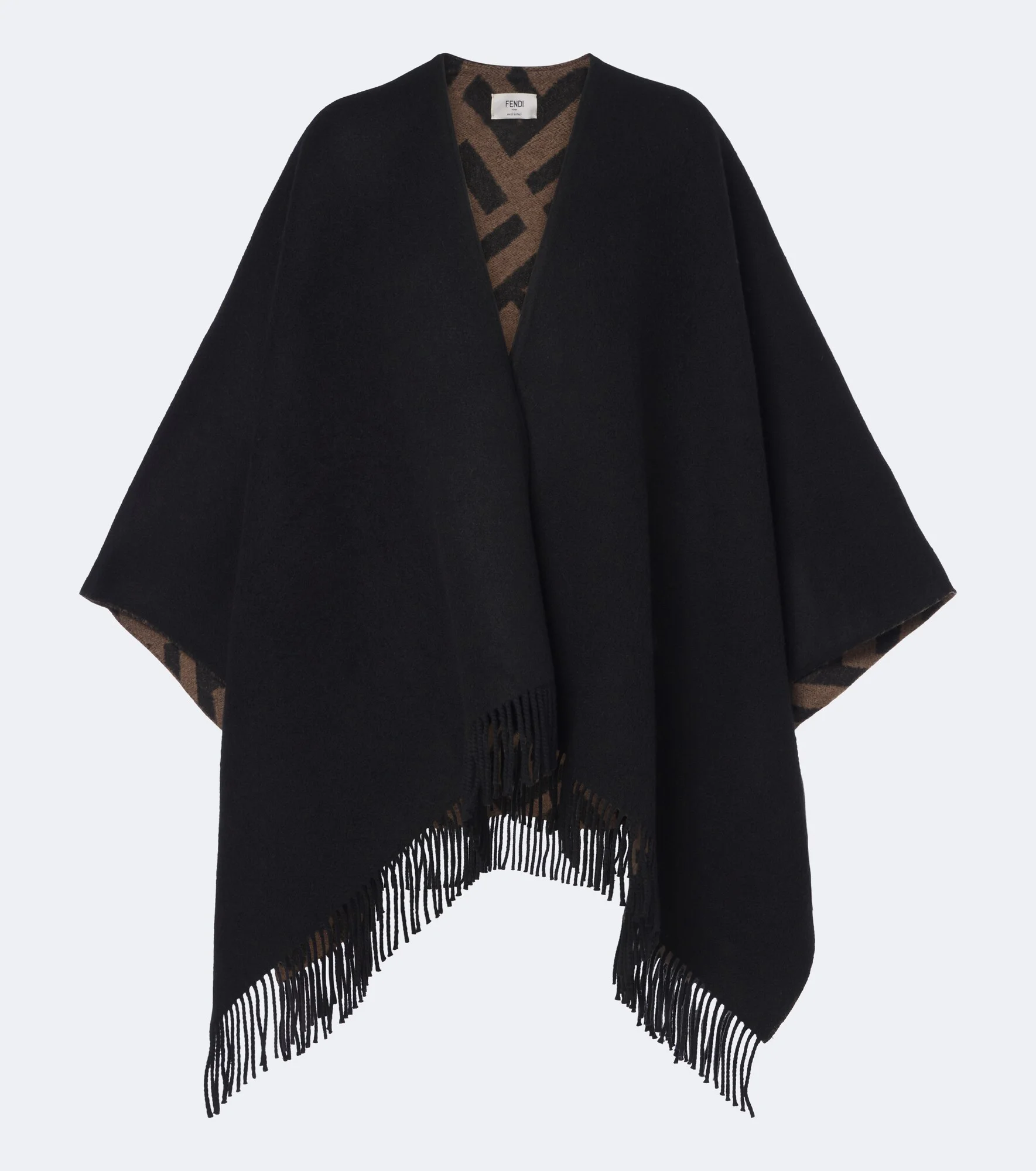 FF Zucca reversible wool and cashmere shawl - 1