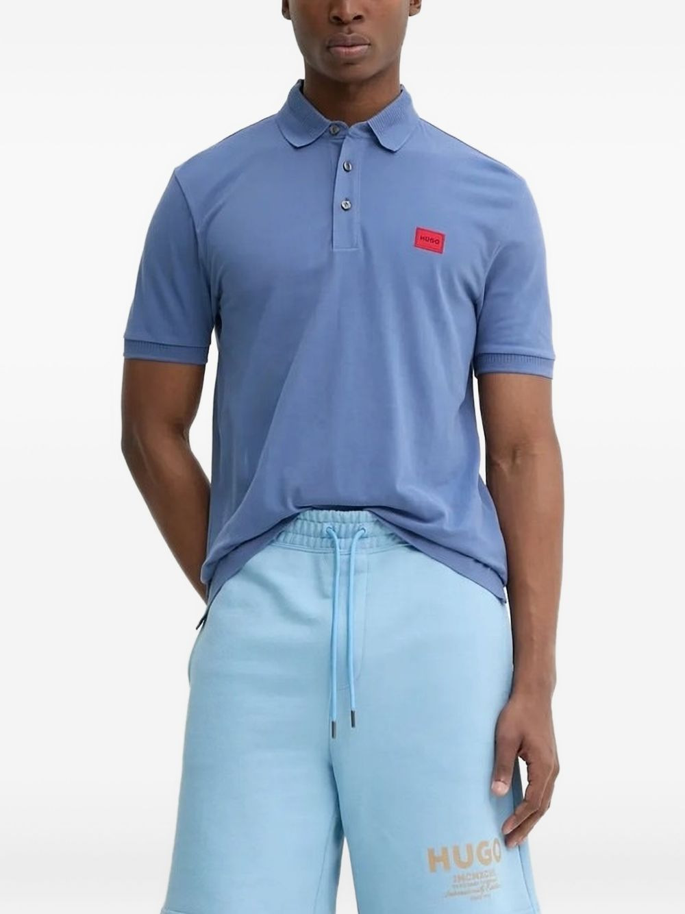 logo-patch polo shirt - 1