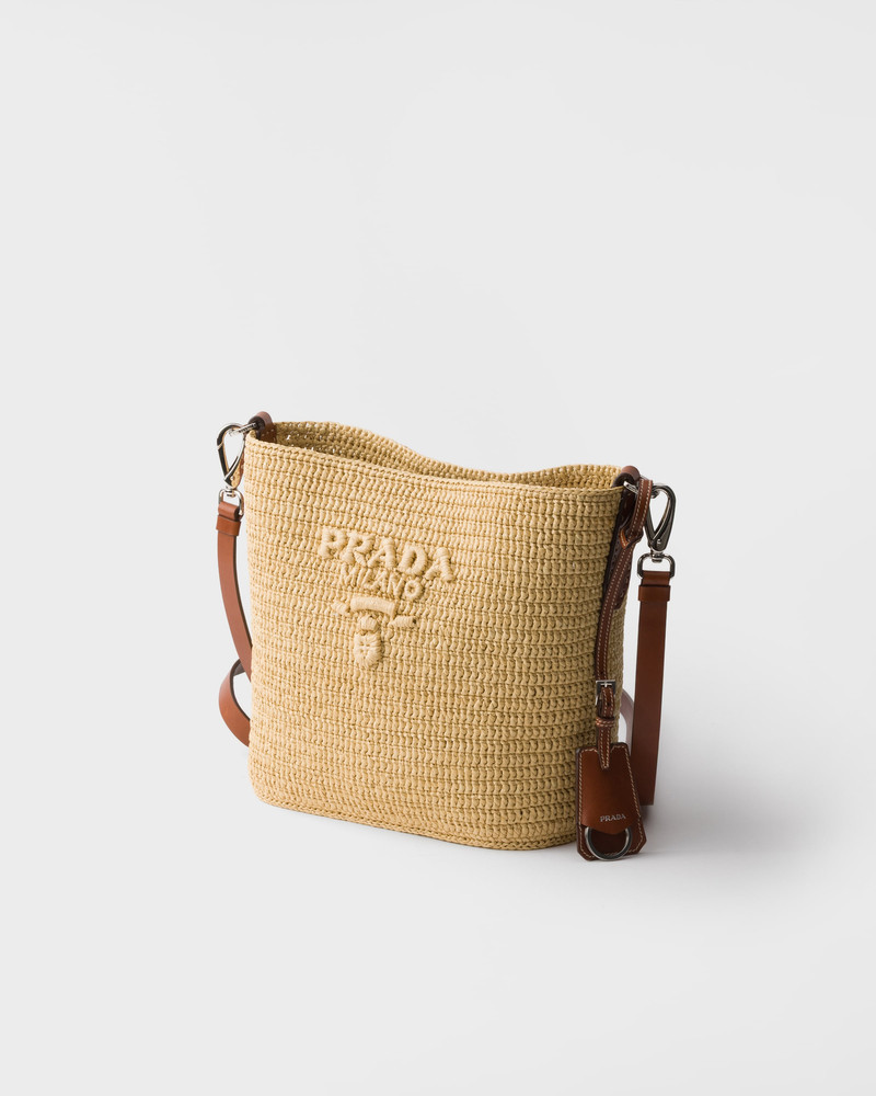 Small crochet and leather bucket bag 3