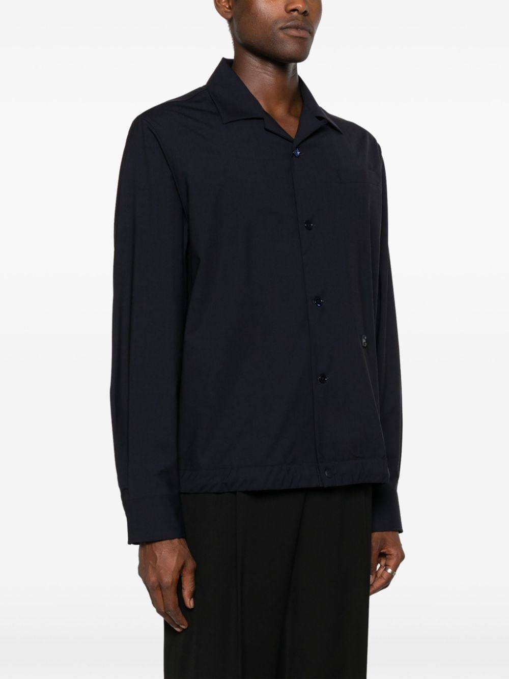 drawstring wool-blend shirt jacket - 3