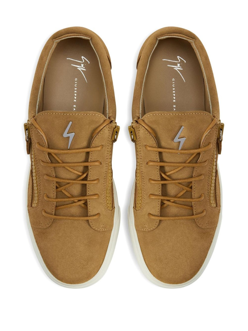 Frankie zip-fastening suede trainers 3