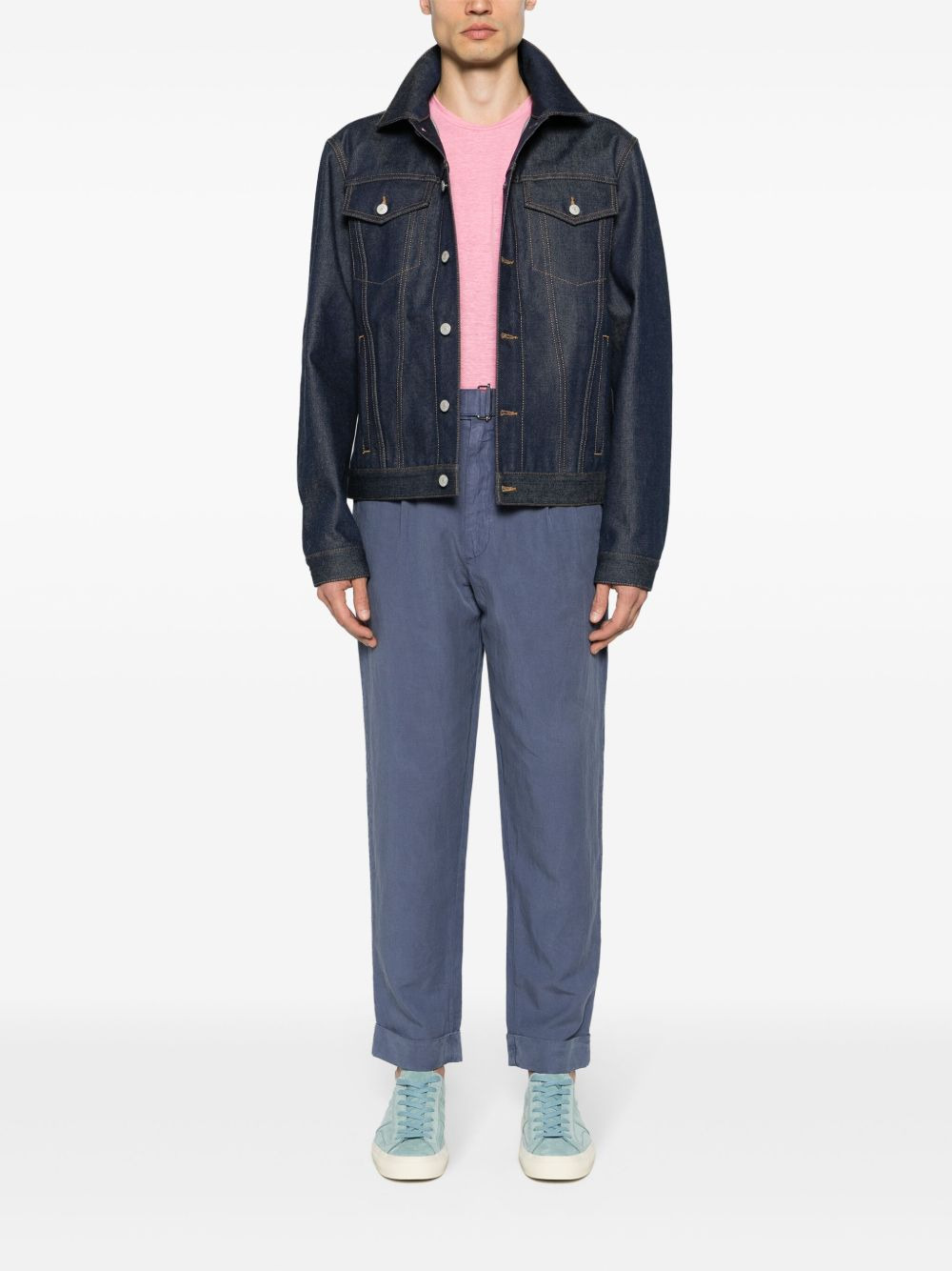 pleat-detail tapered trousers - 2