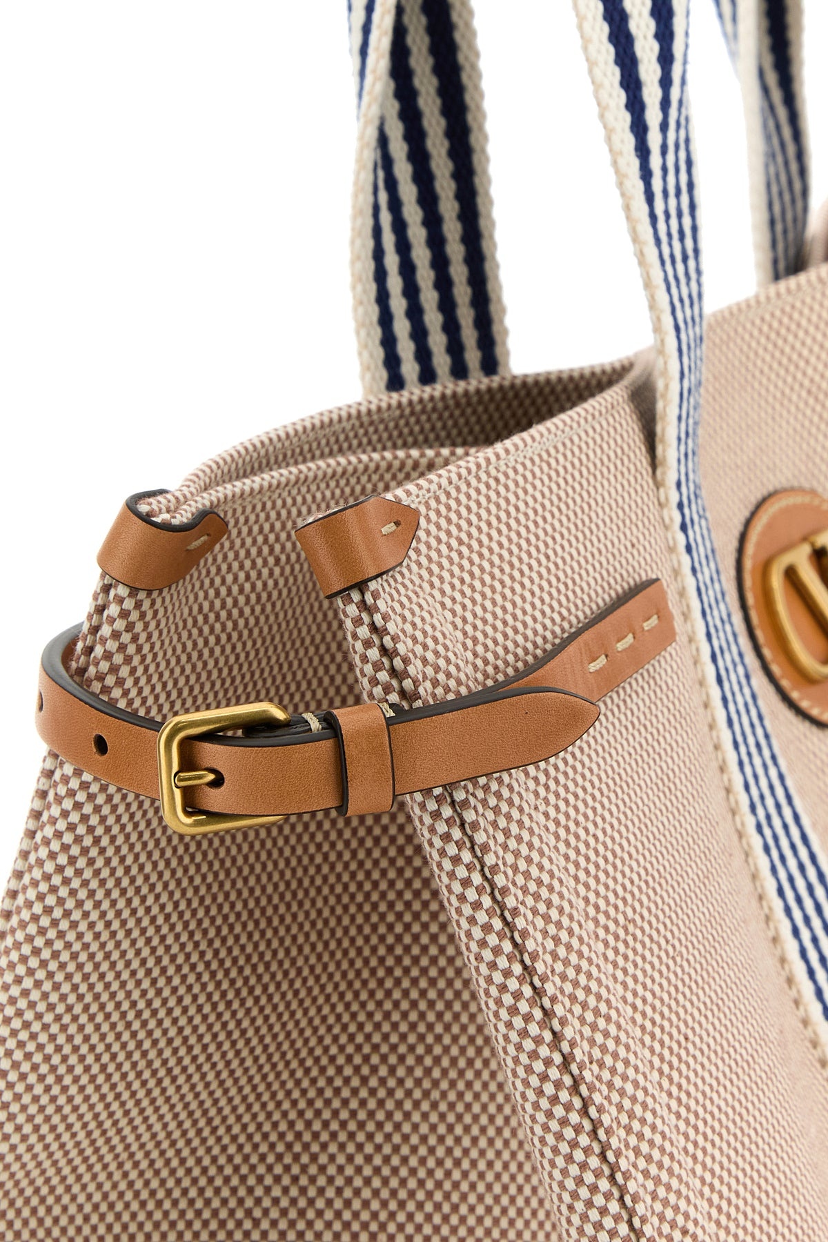 Two-tone canvas VLogo shopping bag - 4