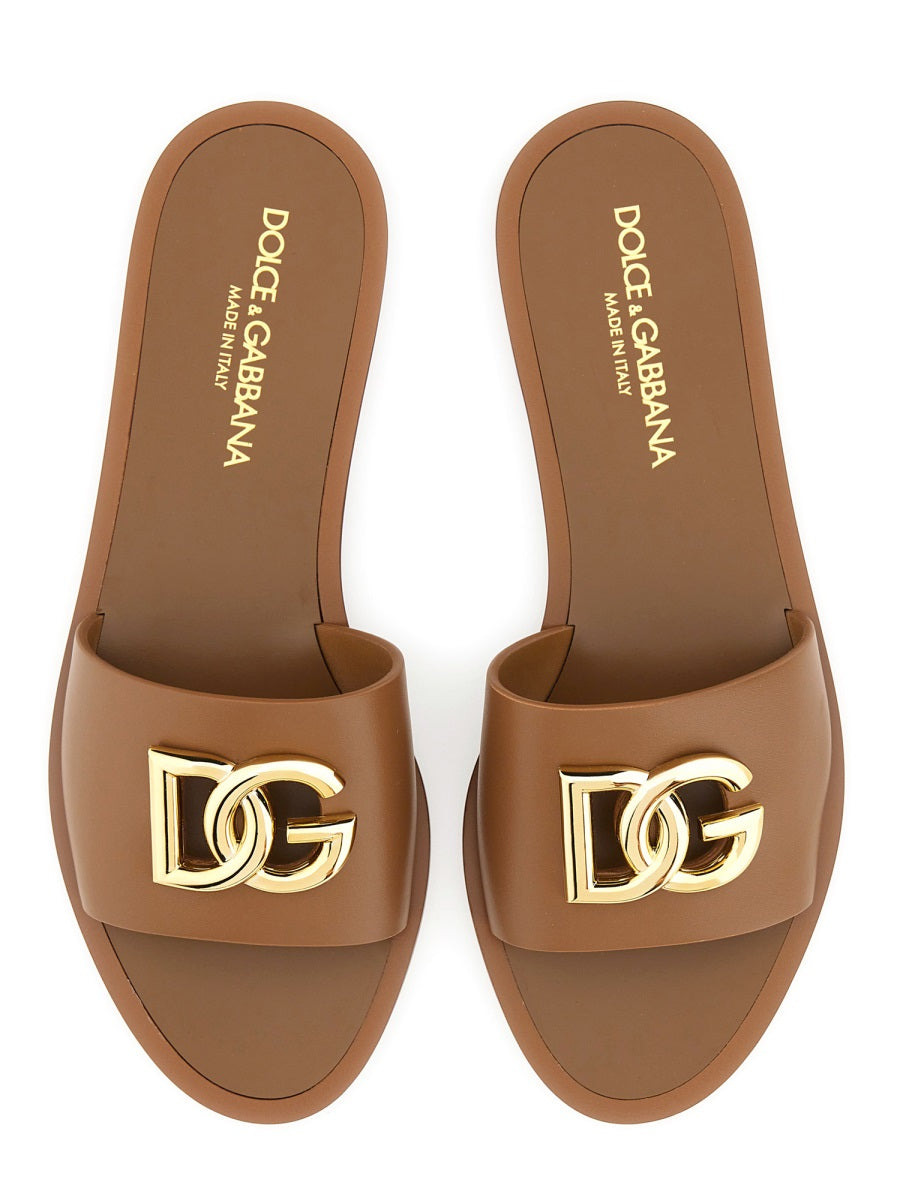 Dolce & Gabbana Women Leather Slide Sandal - 6