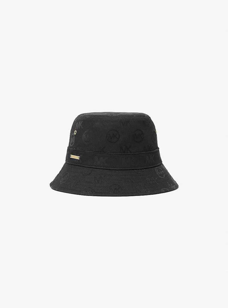 Logo Embossed Stretch Cotton Bucket Hat 1