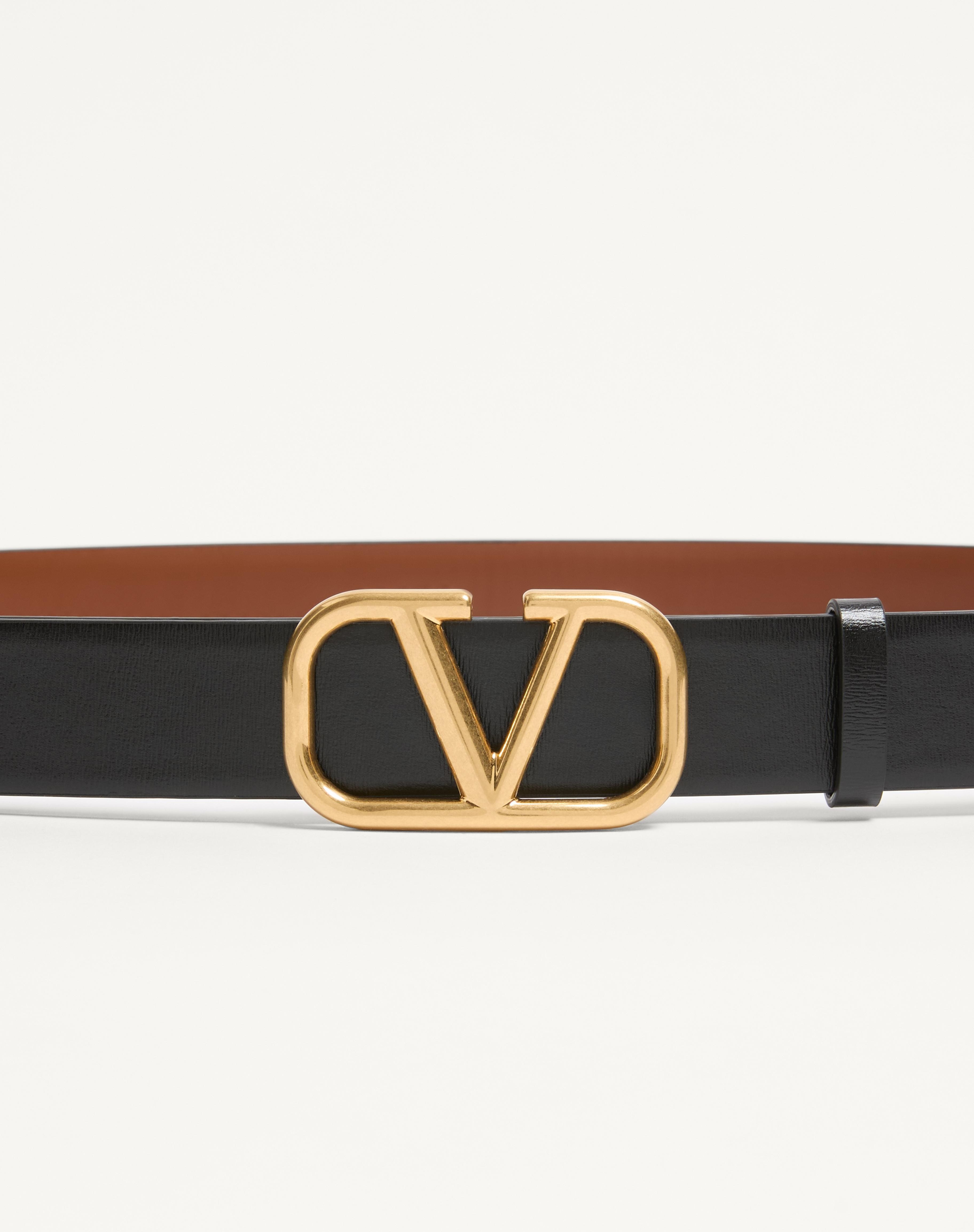 REVERSIBLE VLOGO SIGNATURE BELT IN GLOSSY CALFSKIN 30 MM - 3