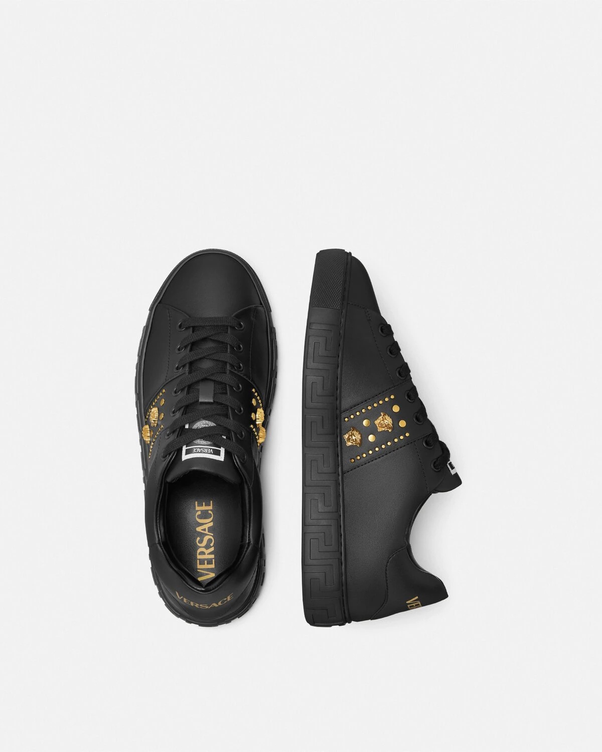 Studded Greca Sneakers - 4