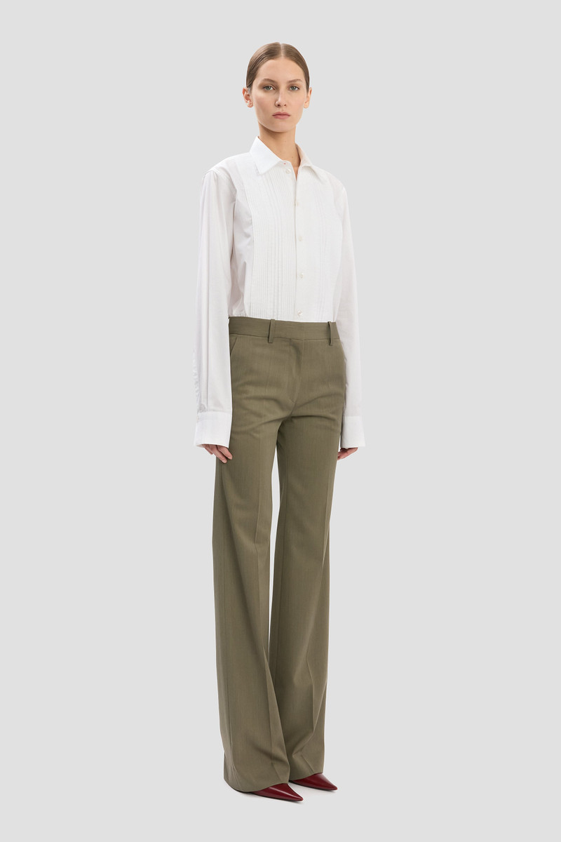 Tailored Straight Leg Trouser In Sage Melange 3