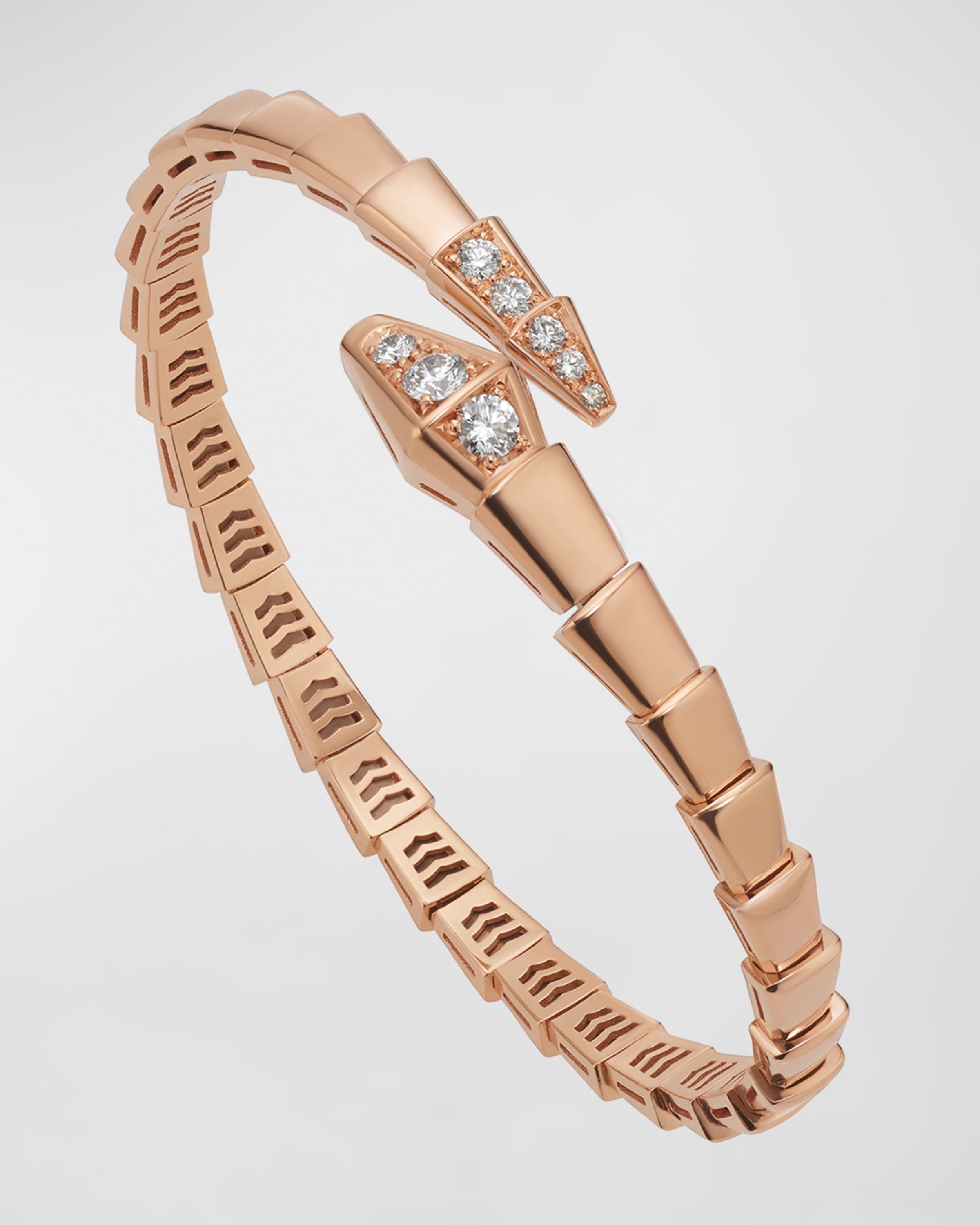 Serpenti Viper Bracelet in 18k Rose Gold and Diamonds, Size L - 3