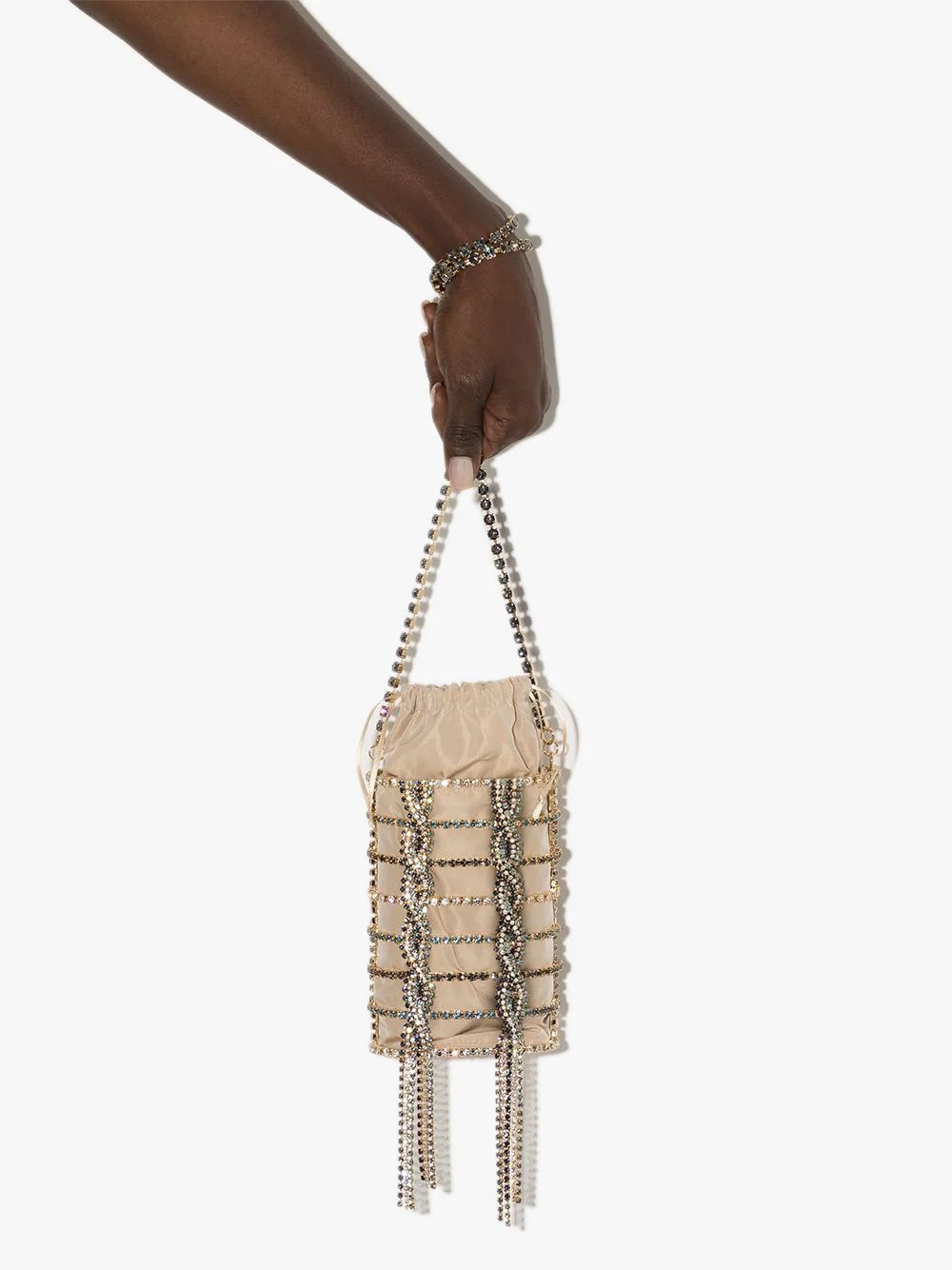 caged crystal-embellished mini bag - 4