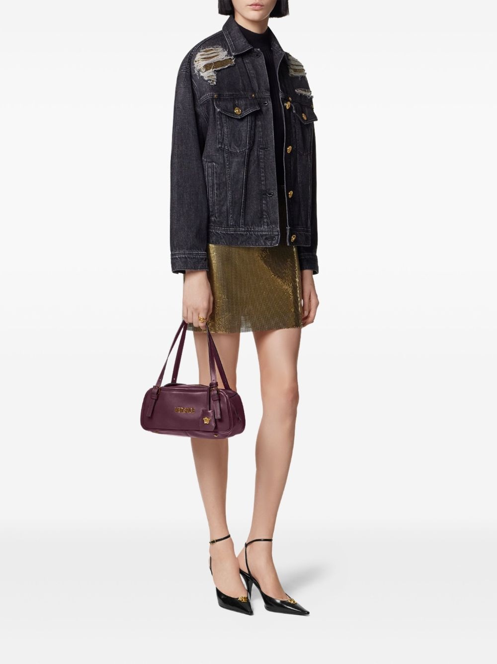 distressed denim jacket - 2