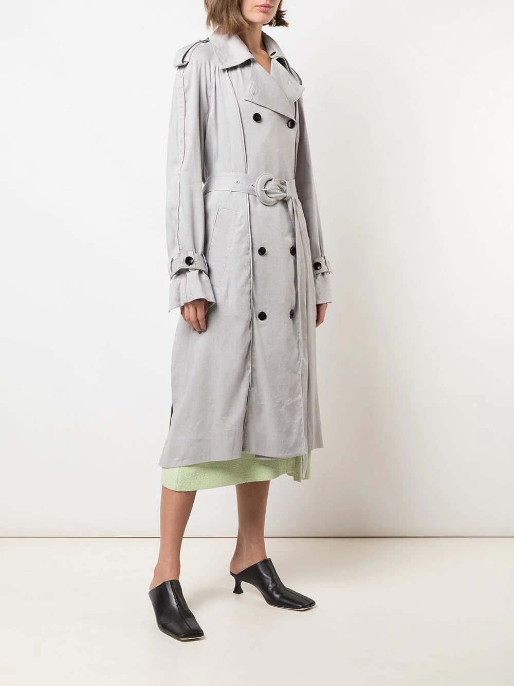 belted trench coat - 3