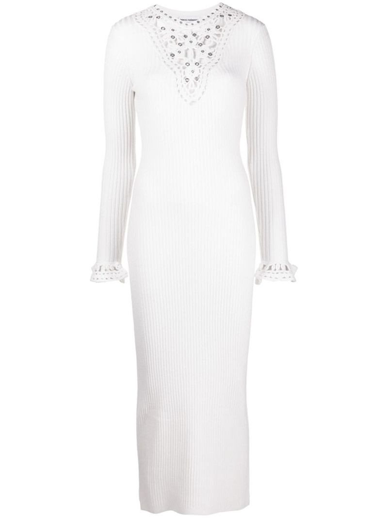 open-knit panel midi dress 1