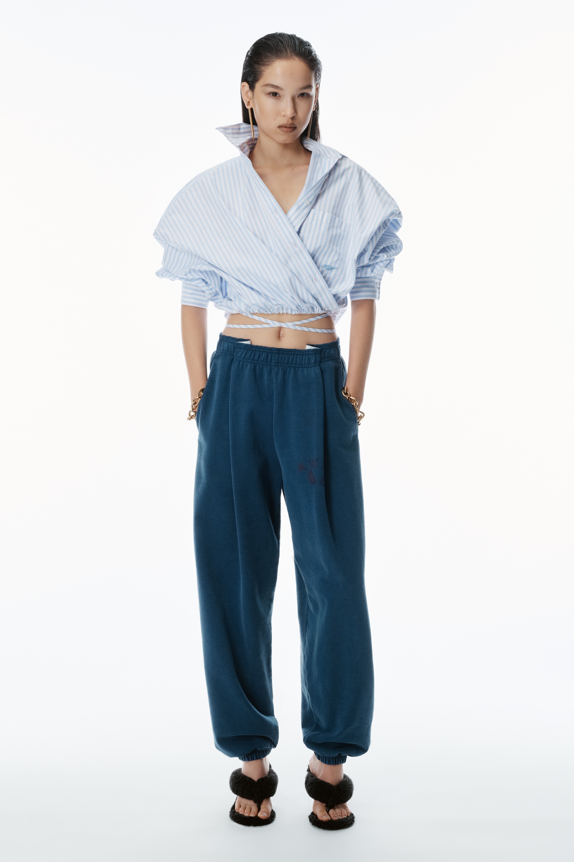 Logo Waistband Pleated Sweatpants - 2