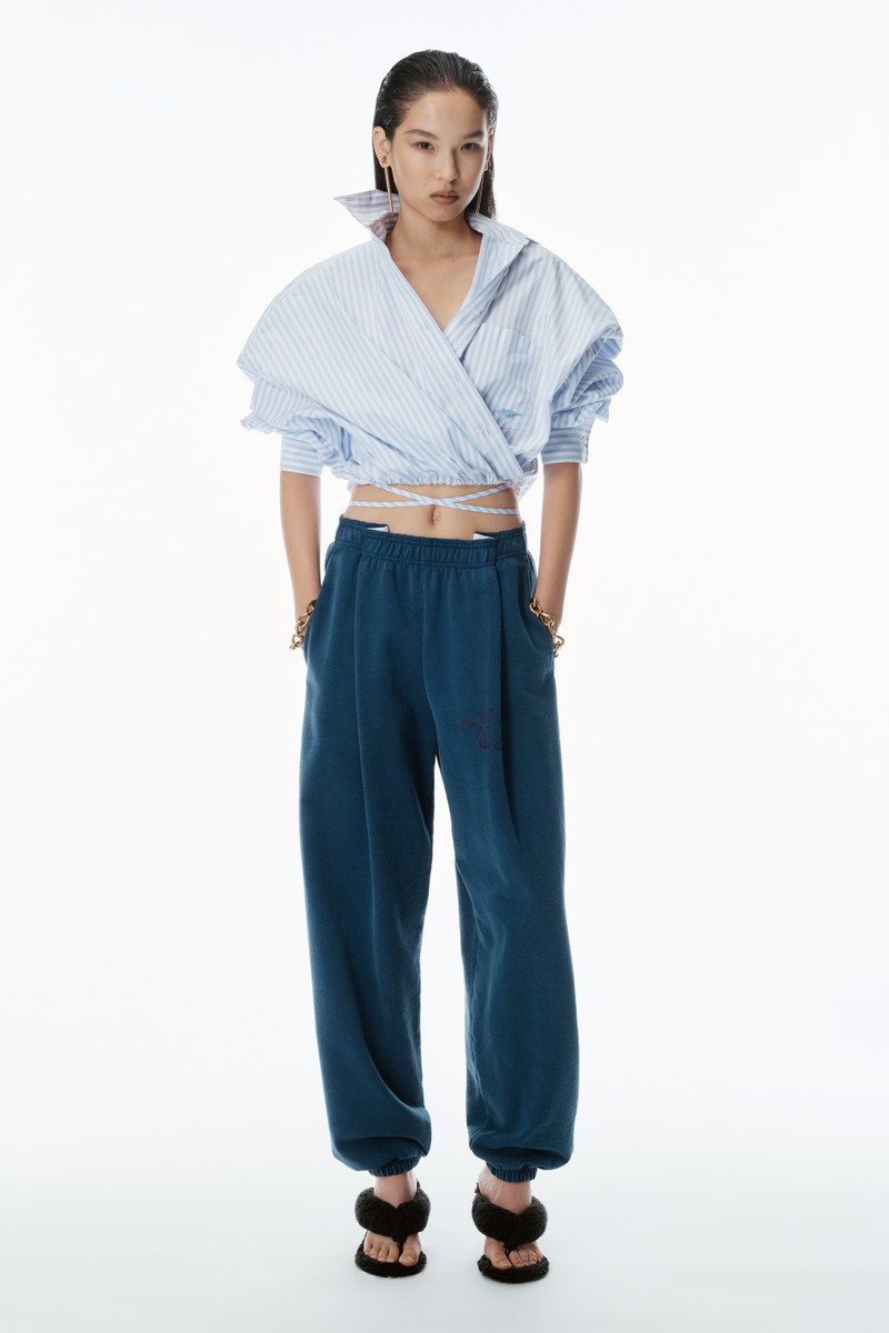 Alexander Wang Logo Waistband Pleated Sweatpants outlook